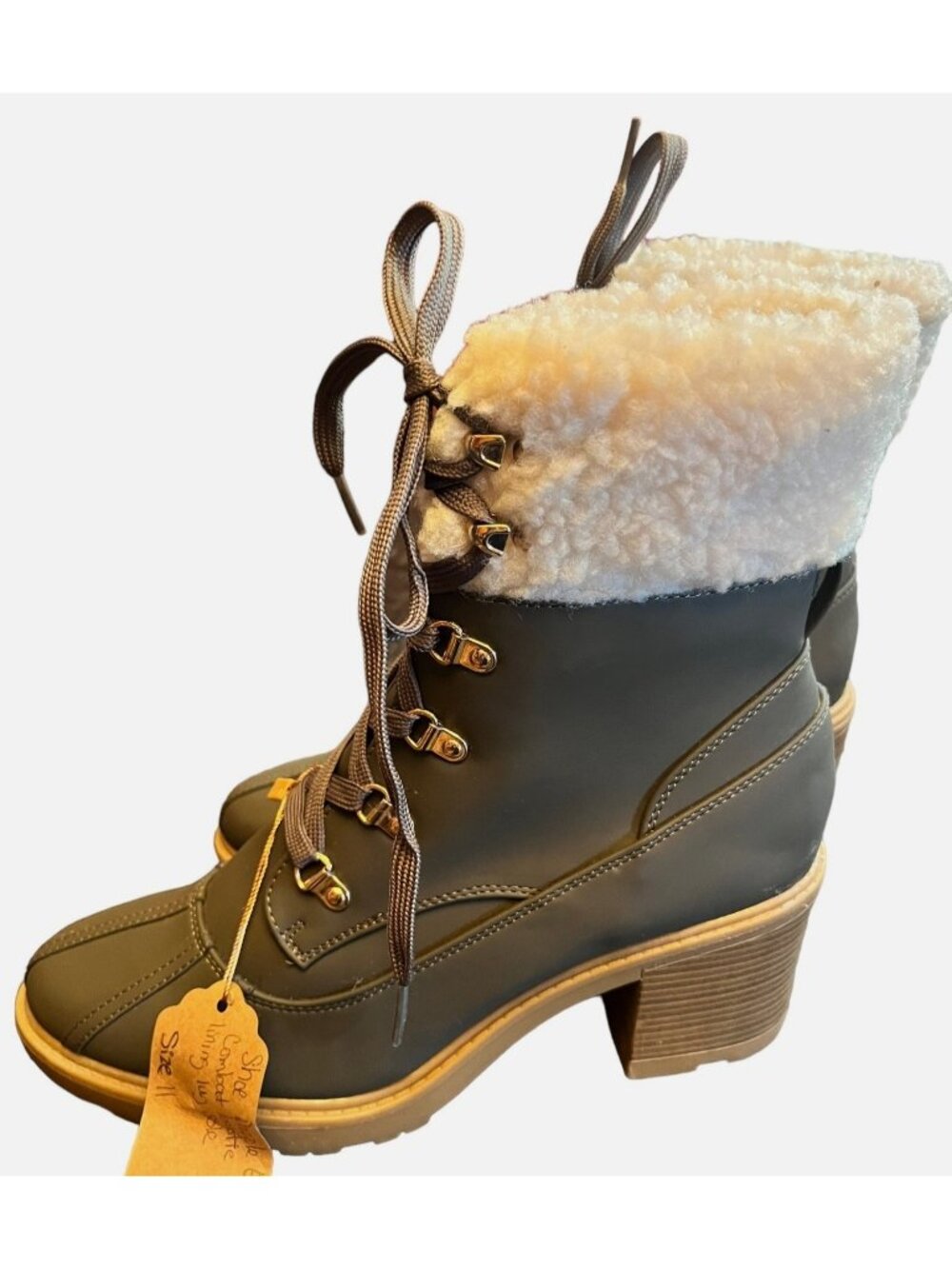Shoe‎ Dazzle Eli Sherpa Women's Lace-Up Size 11 Boots